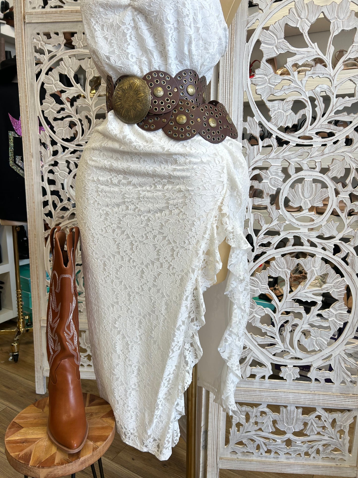 Mesh strap lace sexy dress