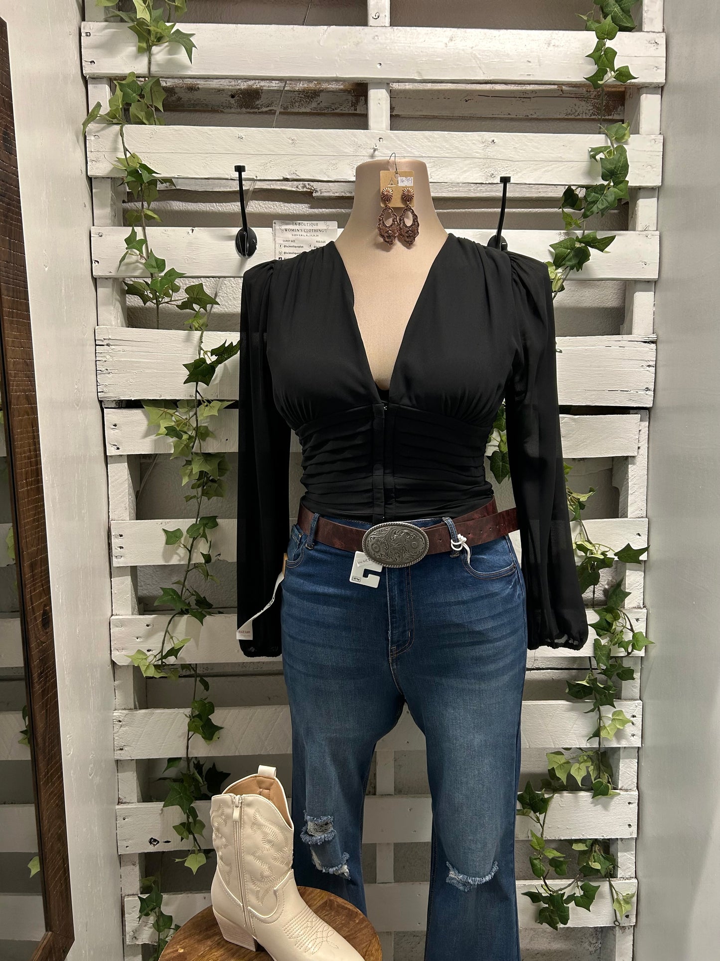 V neck long sleeve