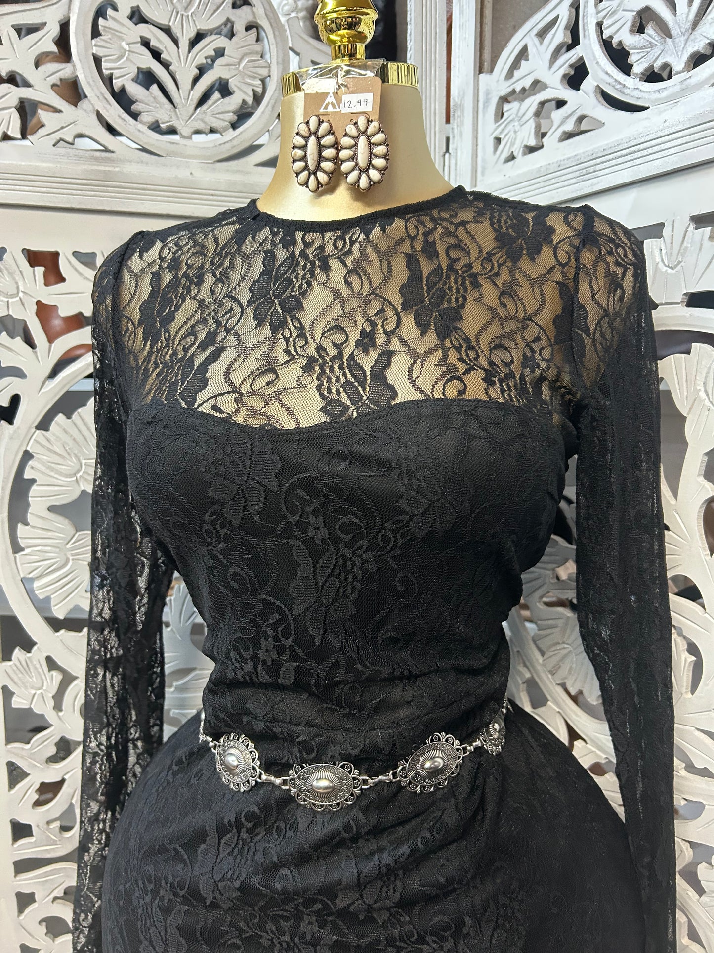 Lace long sleeve dress