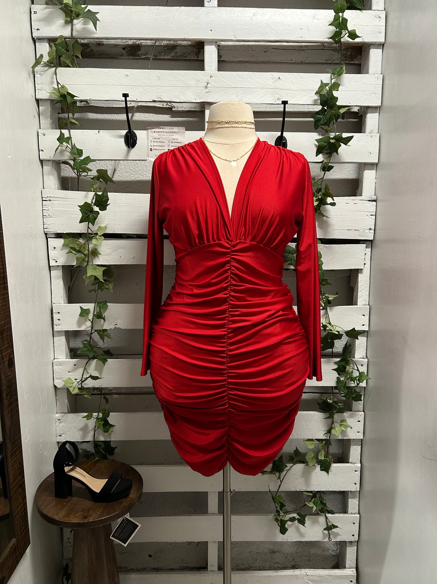 Black v-neck dress