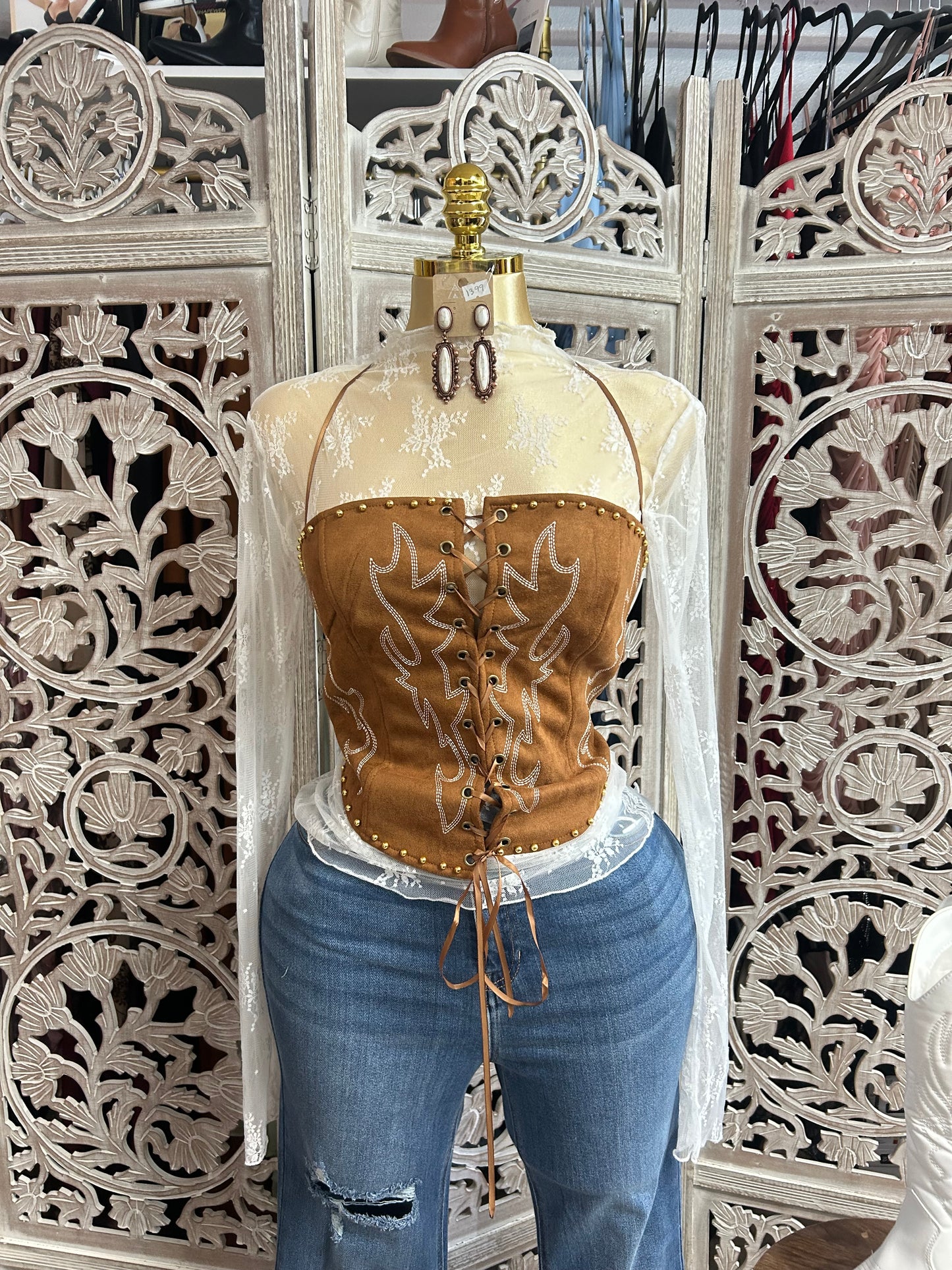 Cowgirl shirt (size up) opens in the front