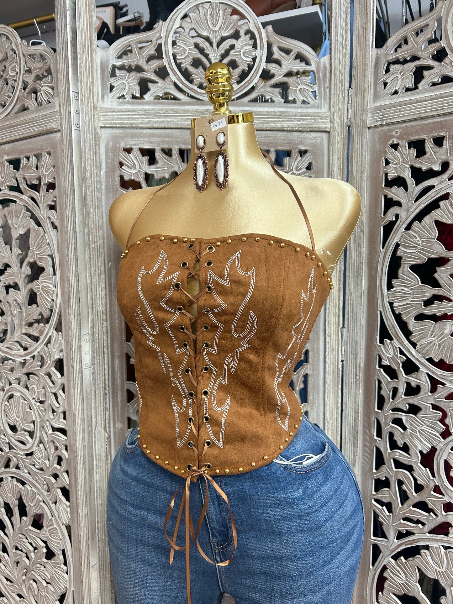 Cowgirl shirt (size up) opens in the front