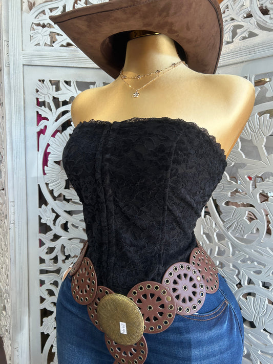 Lace tube corset top