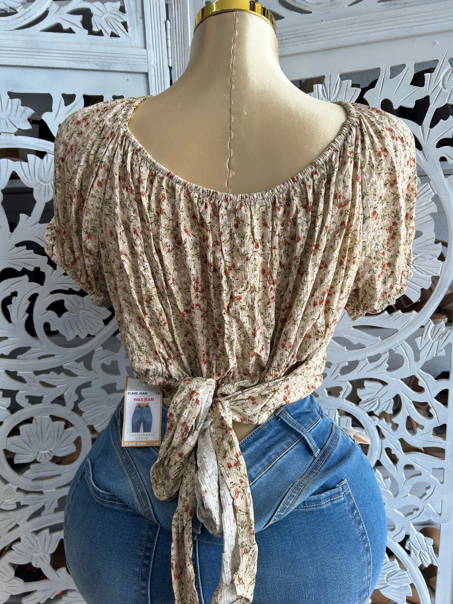 Open back tie shirt