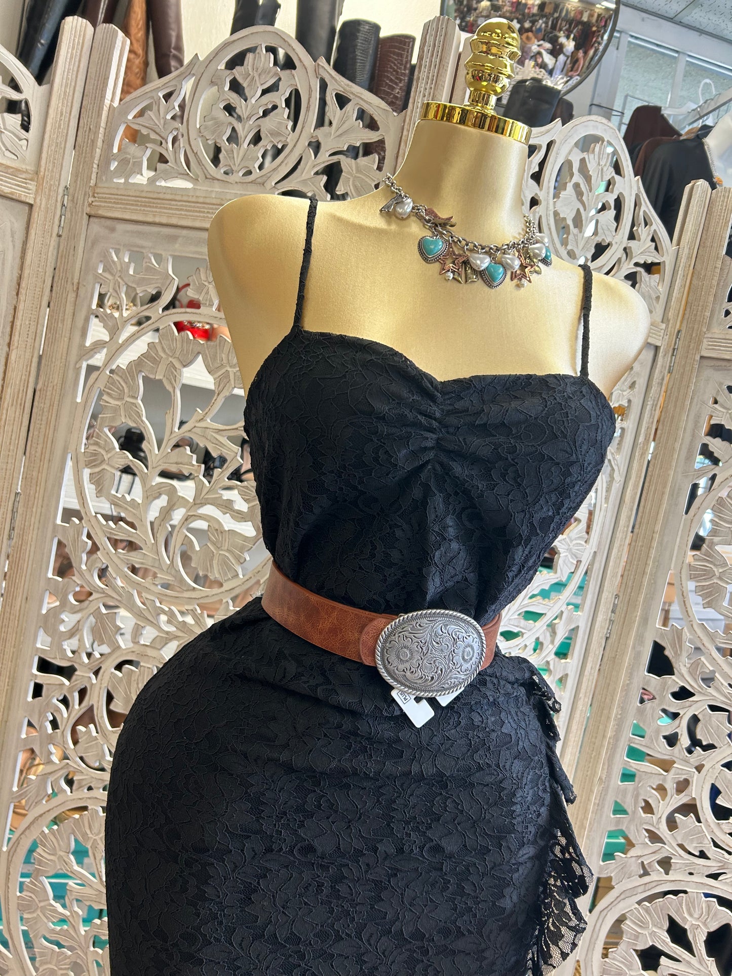 Mesh strap lace sexy dress