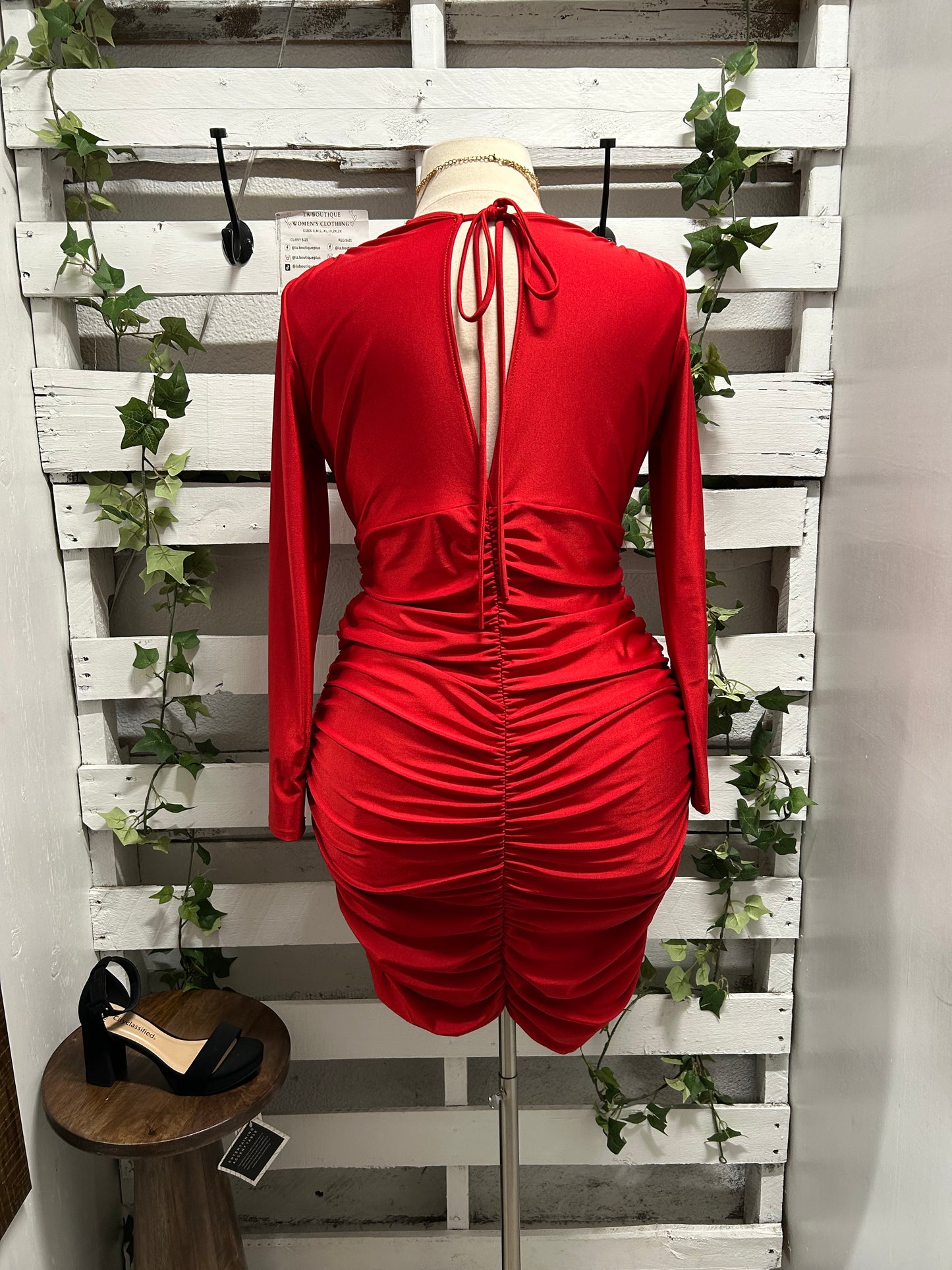 Black v-neck dress