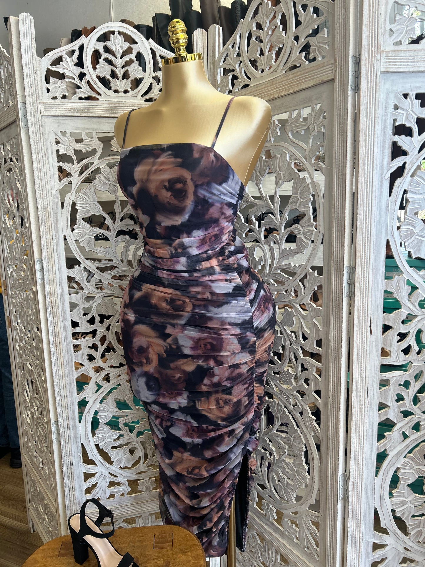 Mesh strap sexy dress