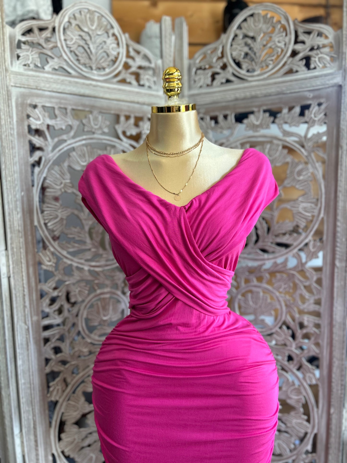 cross over short sleeve dress