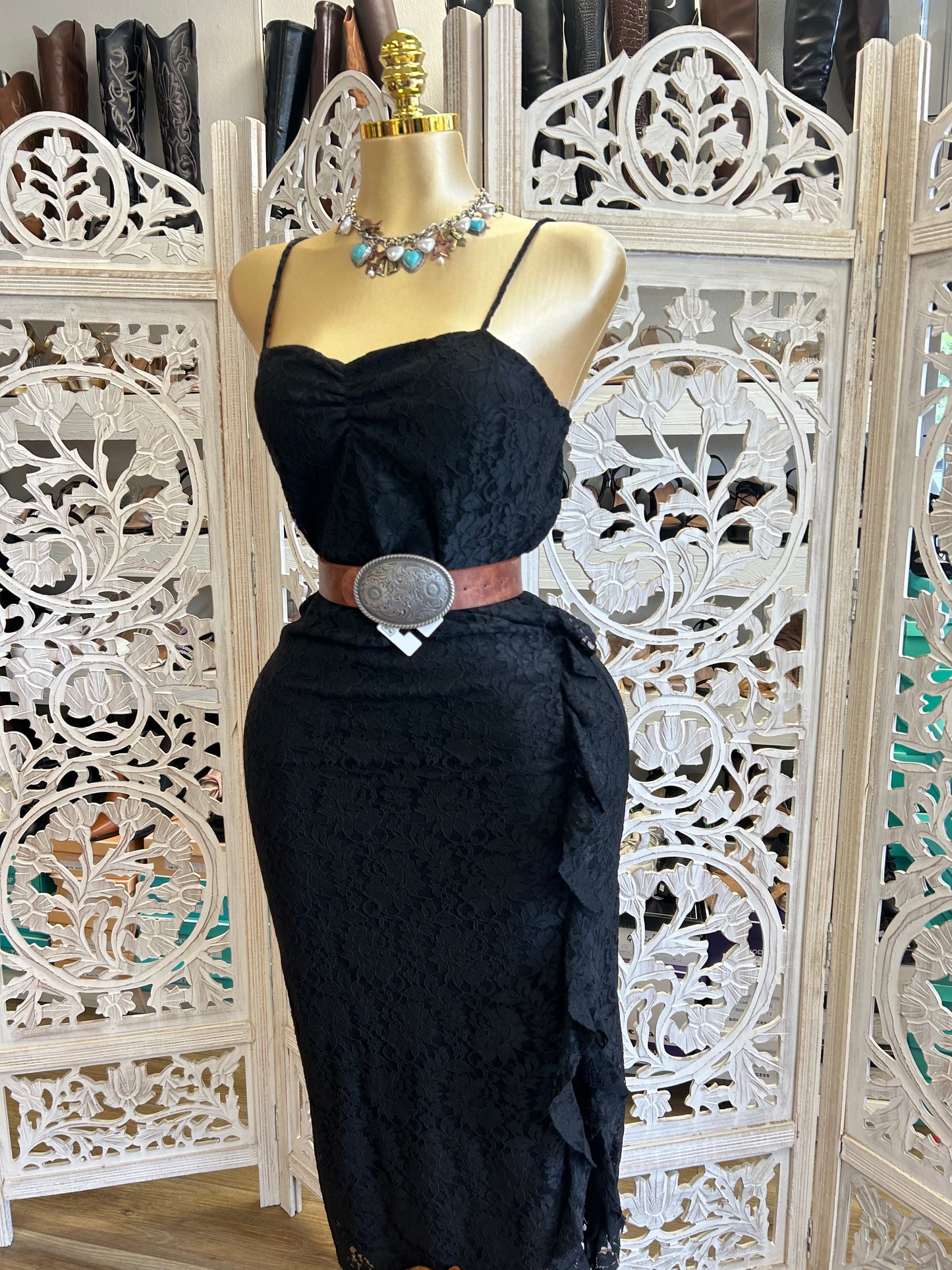 Mesh strap lace sexy dress