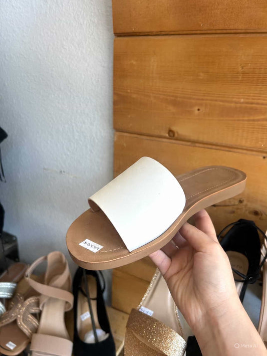 Wide fit one strap and white sandals