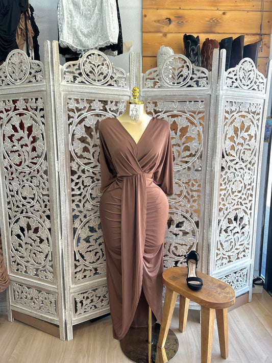 Cross over long dress