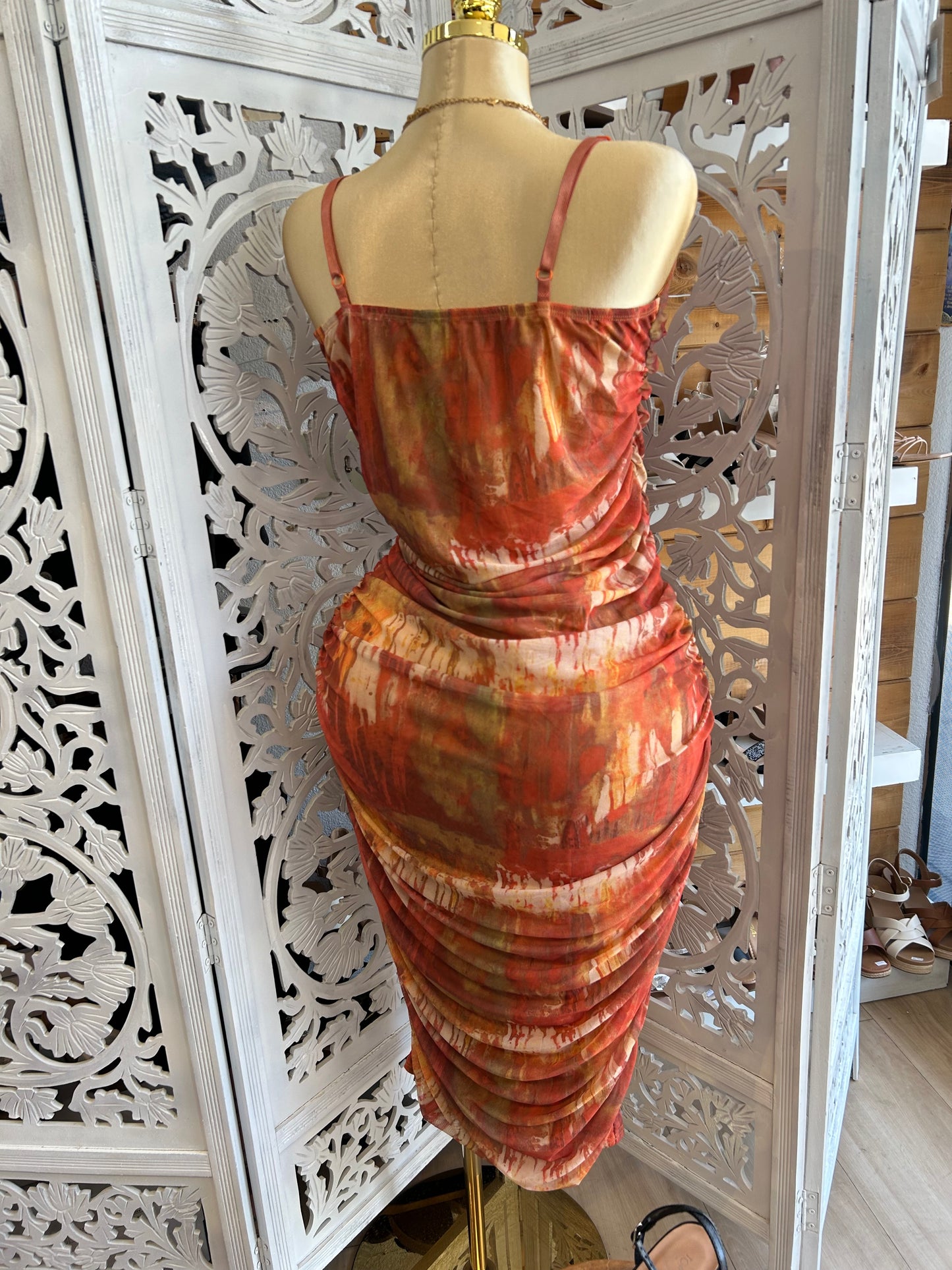 Mesh strap sexy dress