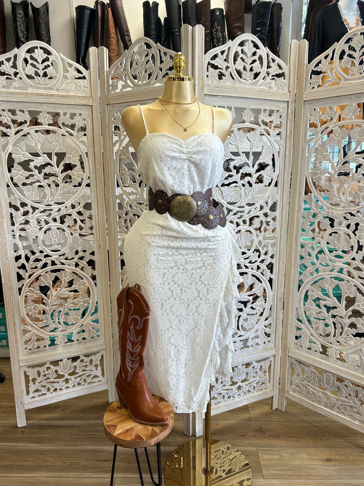 Mesh strap lace sexy dress
