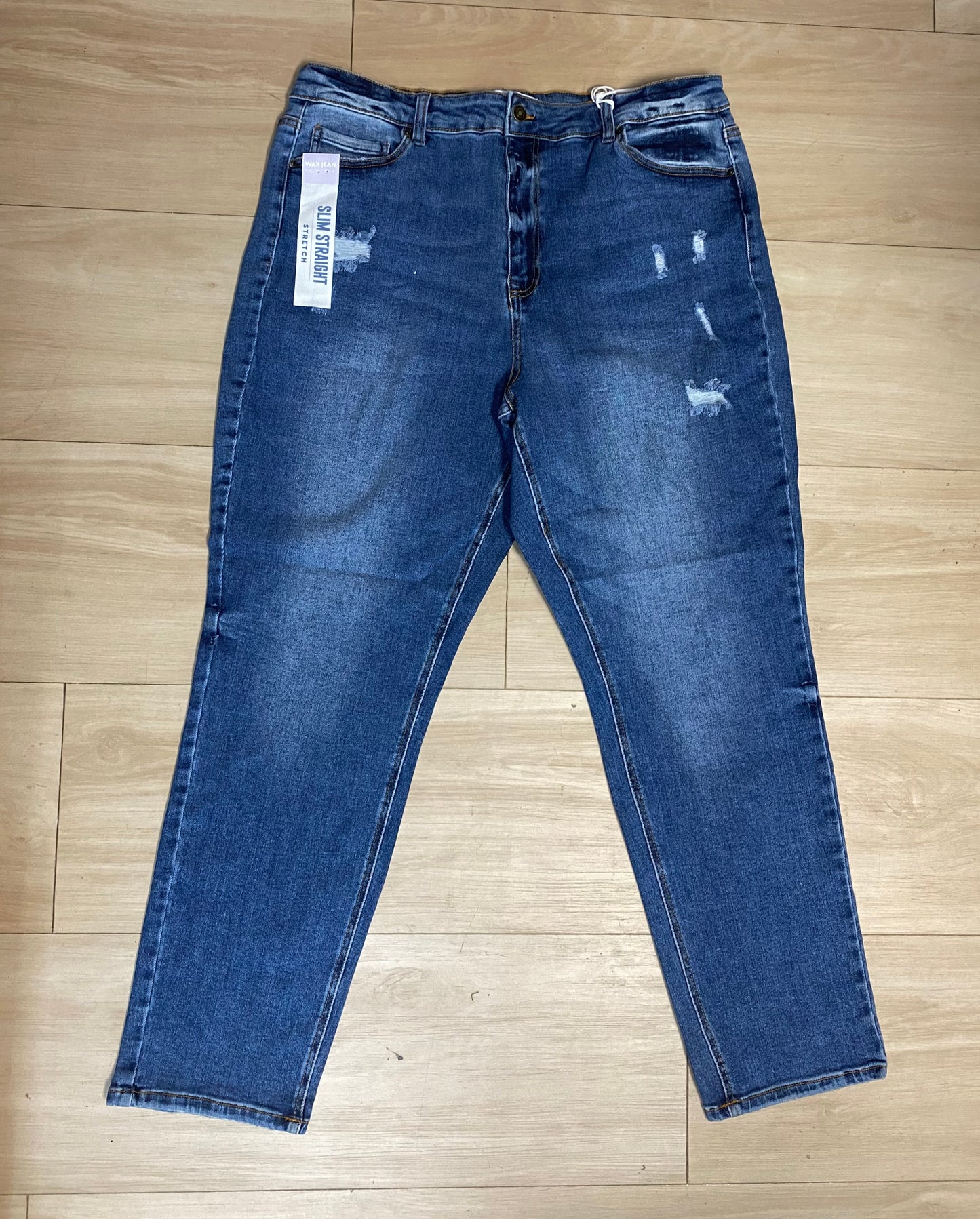 High rise slim straight jeans