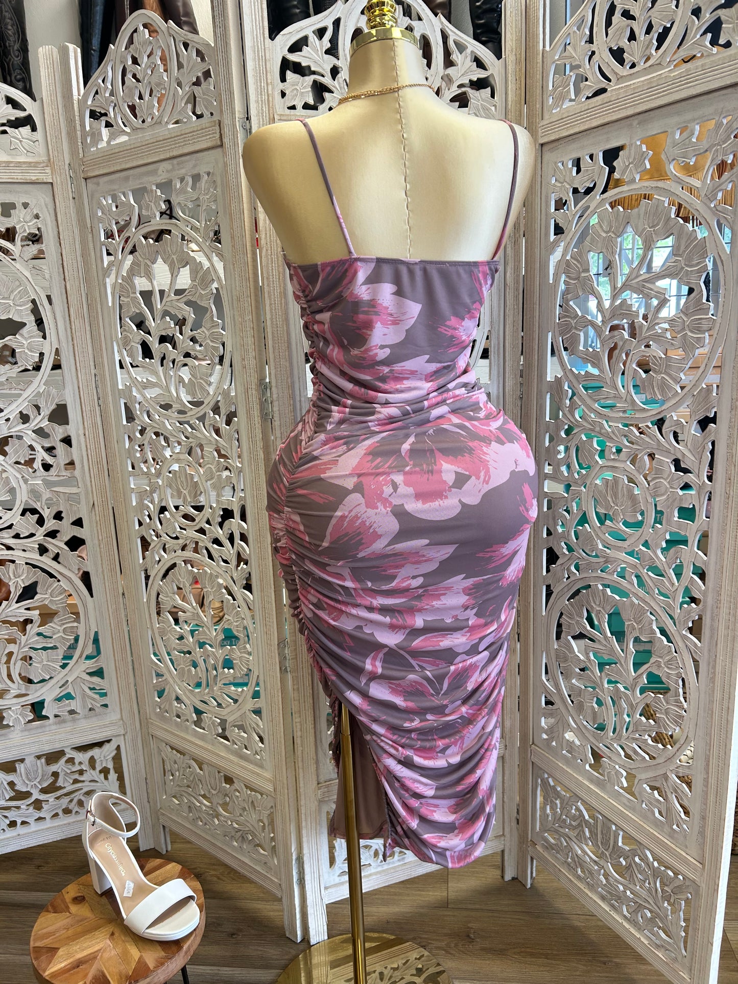 Mesh strap sexy dress