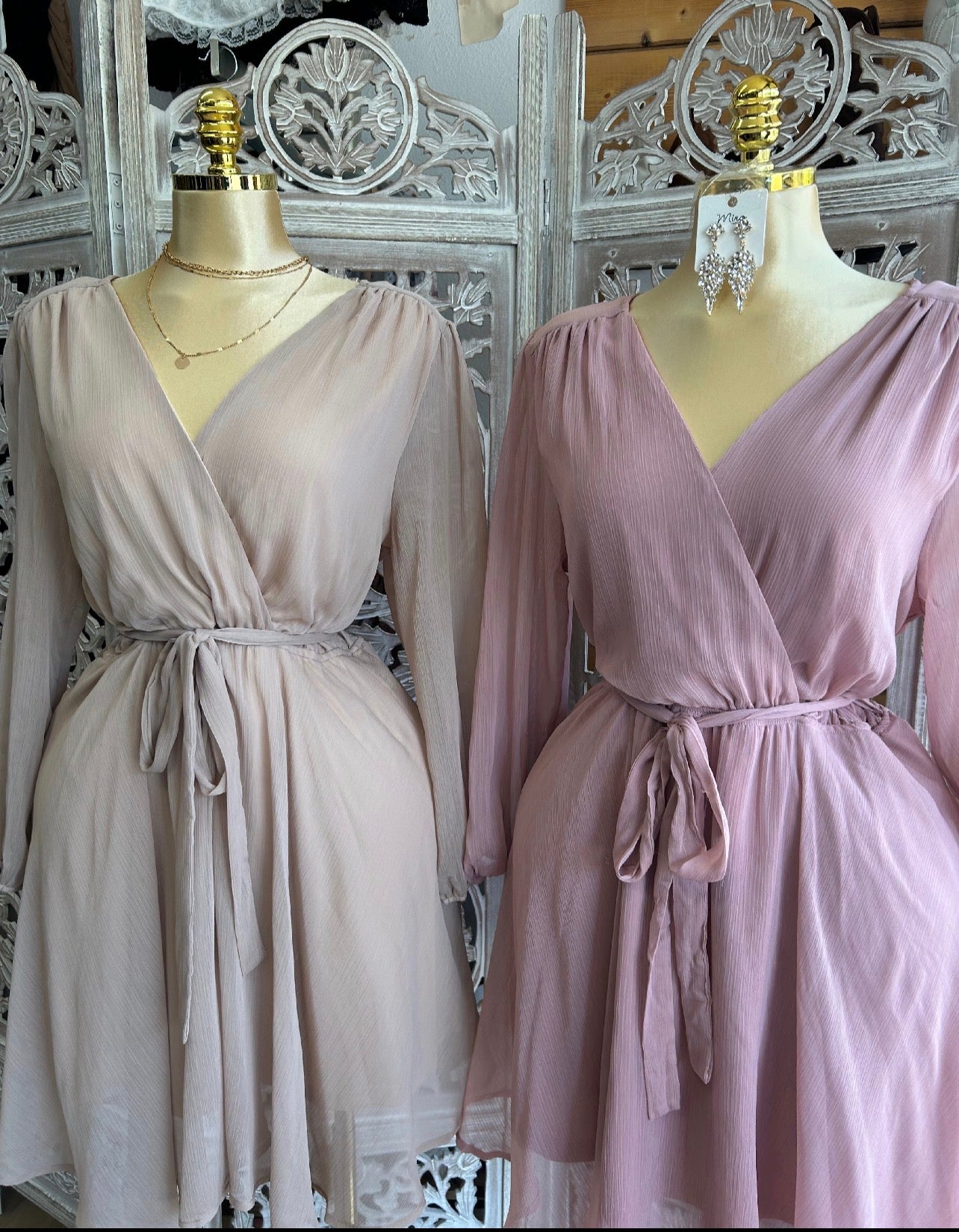 flowy light purple sleeve dress