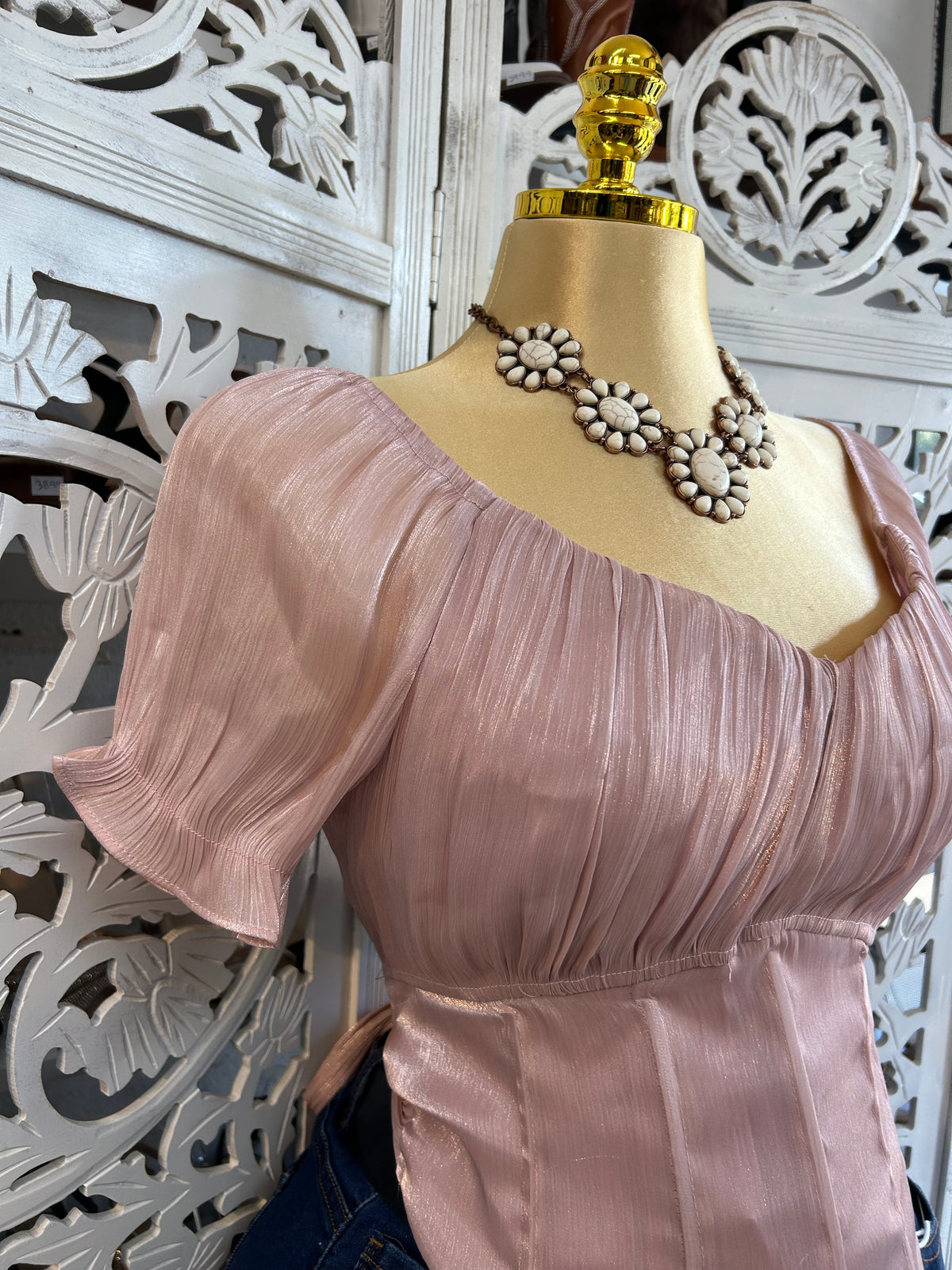 Satin bow tie top