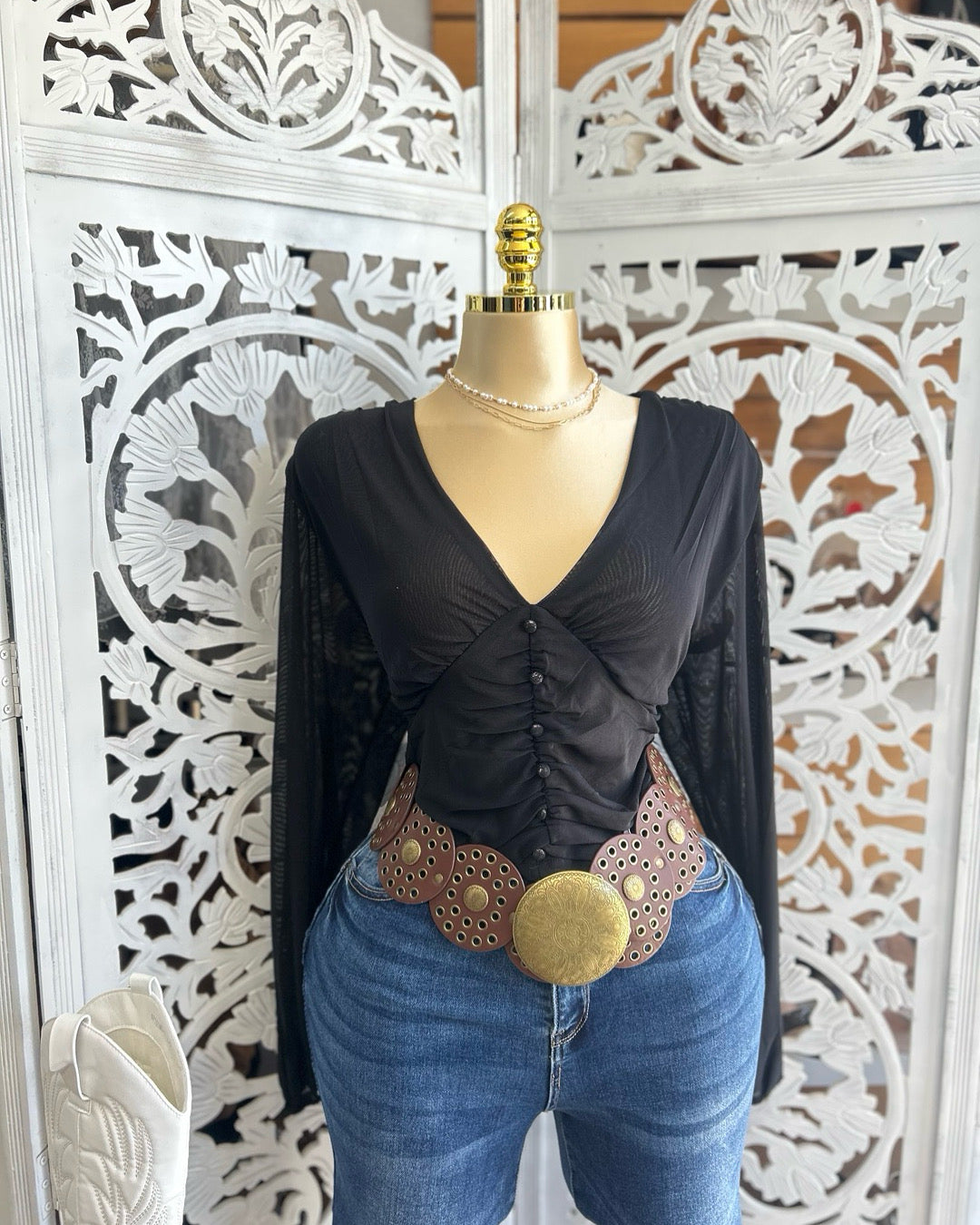 V neck long sleeve
