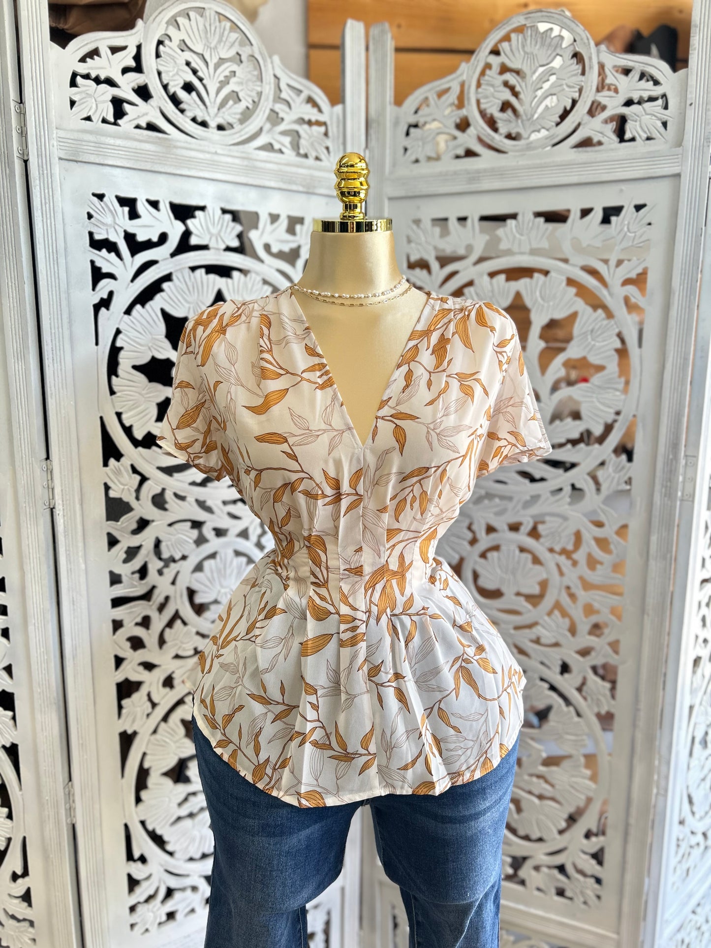 Leaf print shirt