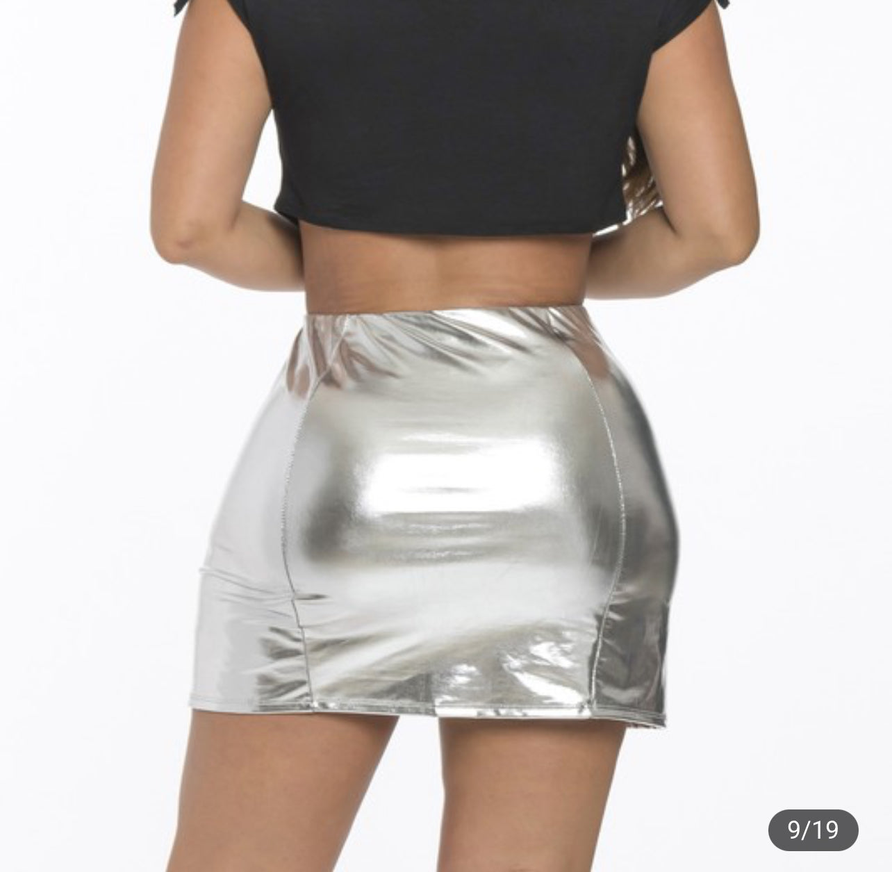 Red leather skirt