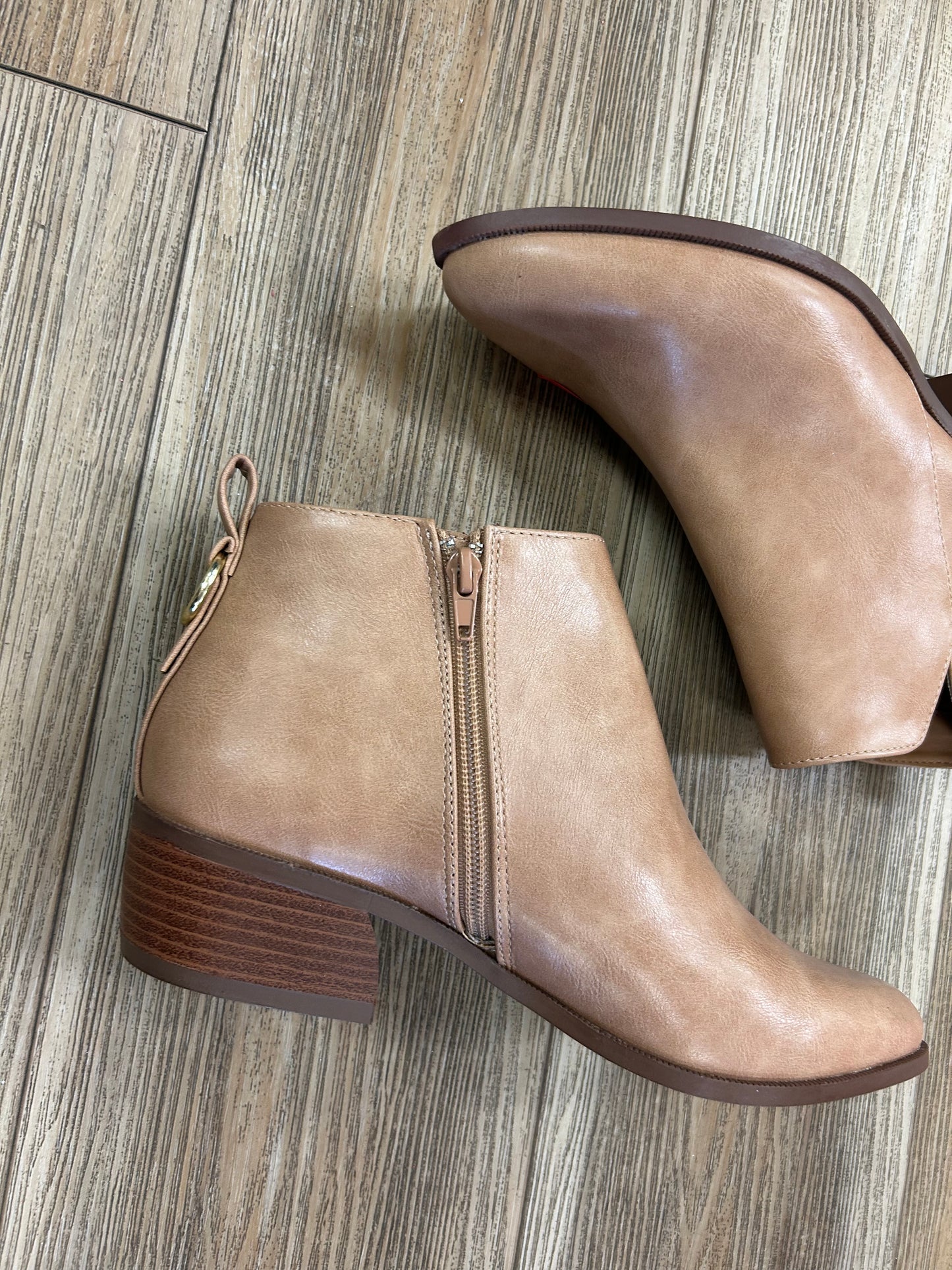Tan booties