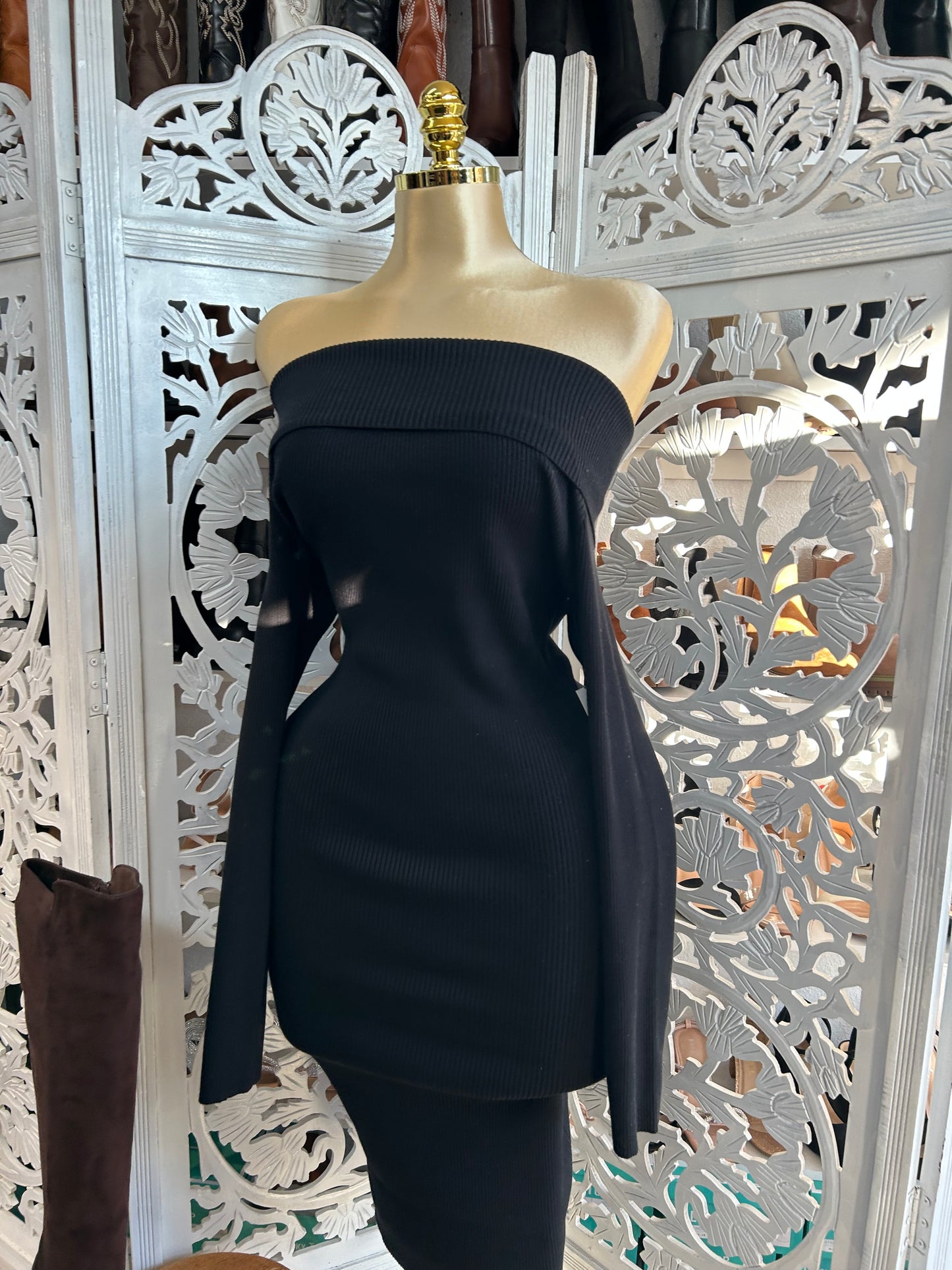 off the shoulder Sweater dress