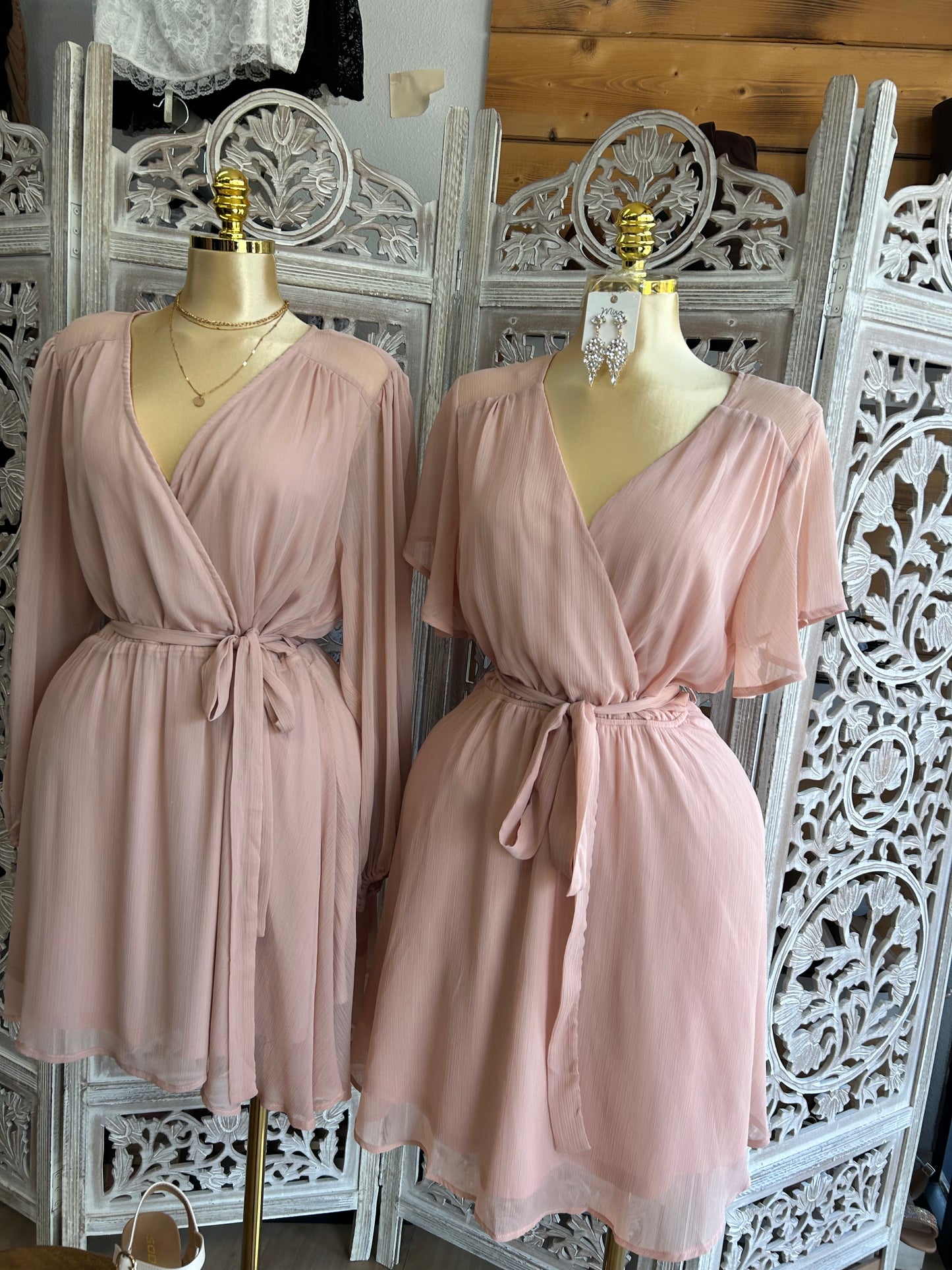 flowy pink sleeve dress