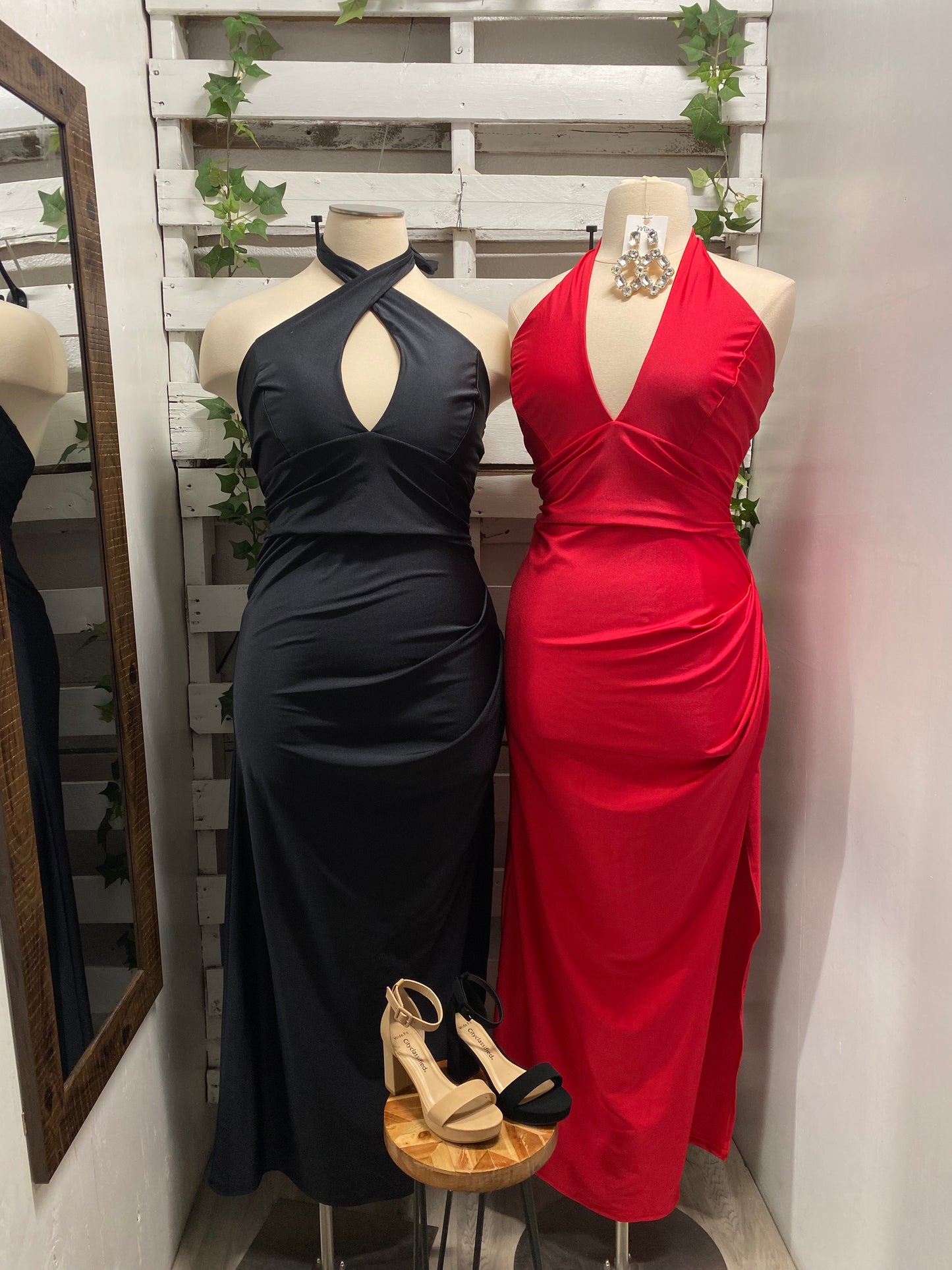 Long Neck wrap long dress