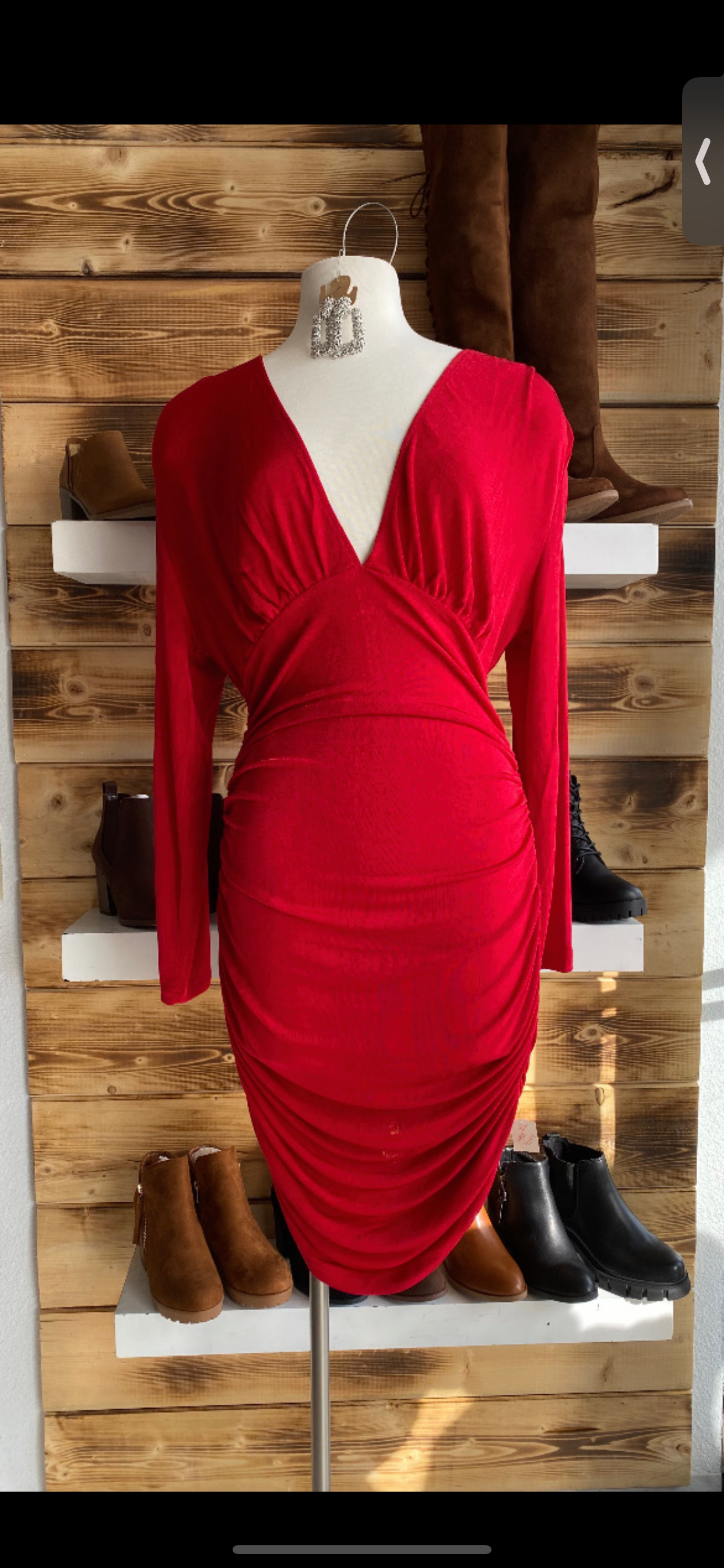 V neck long dress