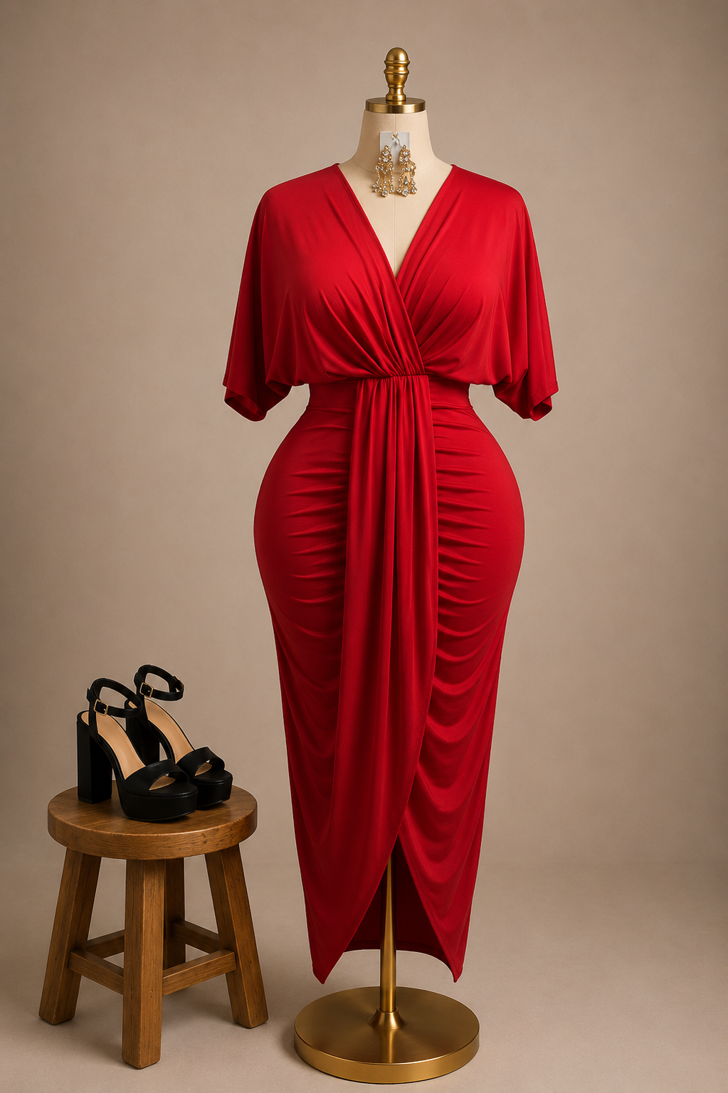 Cross over long dress