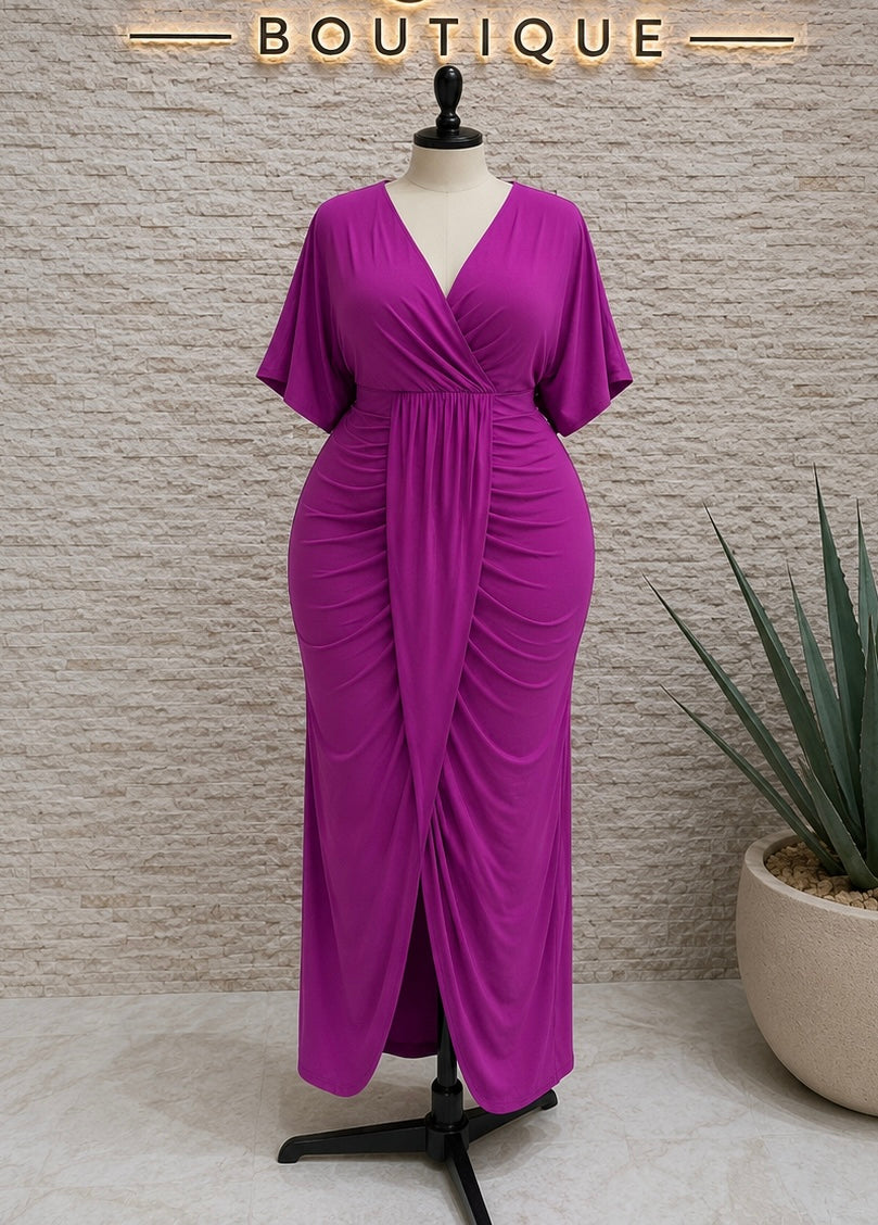 Cross over long dress