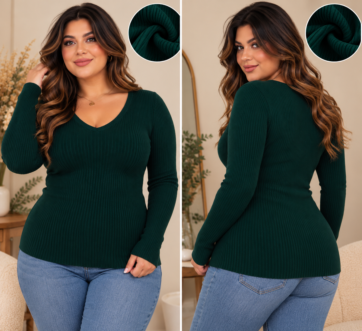 Ribbed sweater long sleeve