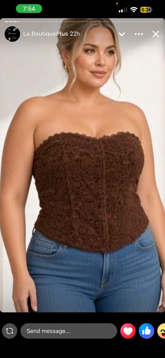 Lace tube corset top