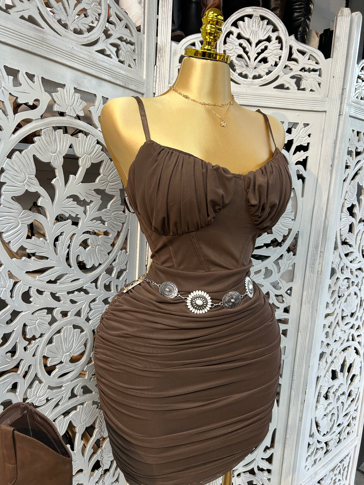 Corset strap dress