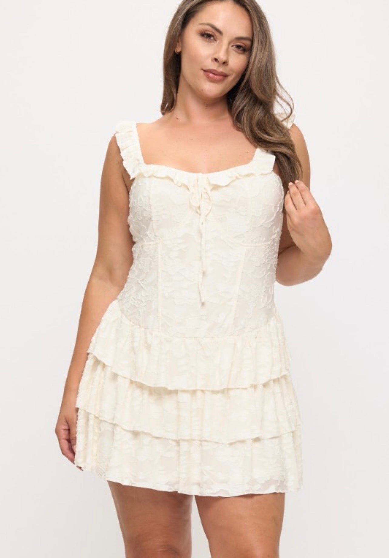 Floral leaf mini cowgirl dress