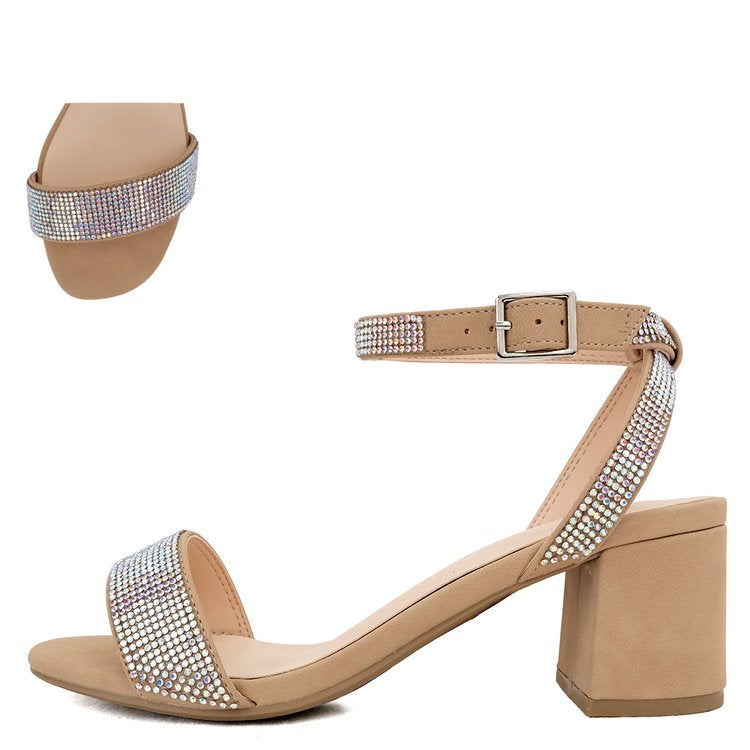 Wide fit glitter cross heels