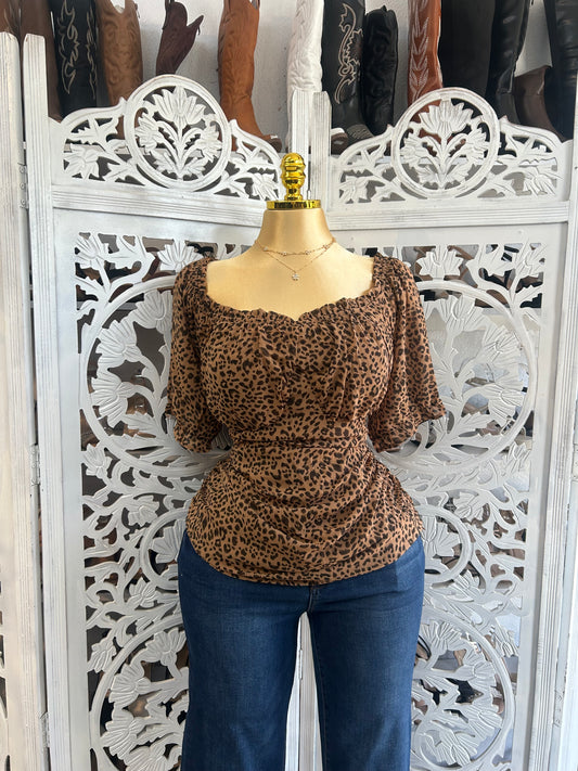Mesh short sleeve top