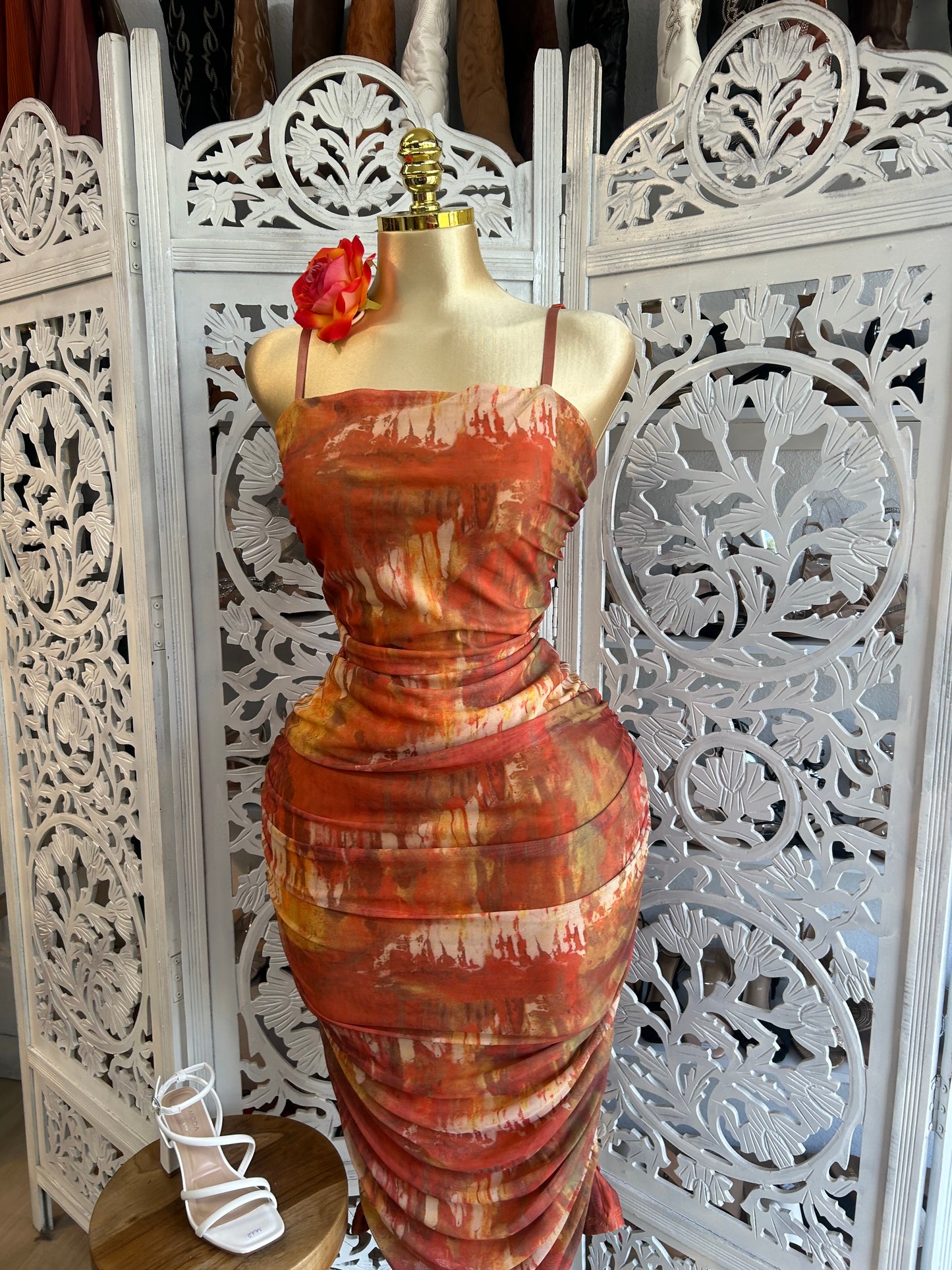Burnt orange dress