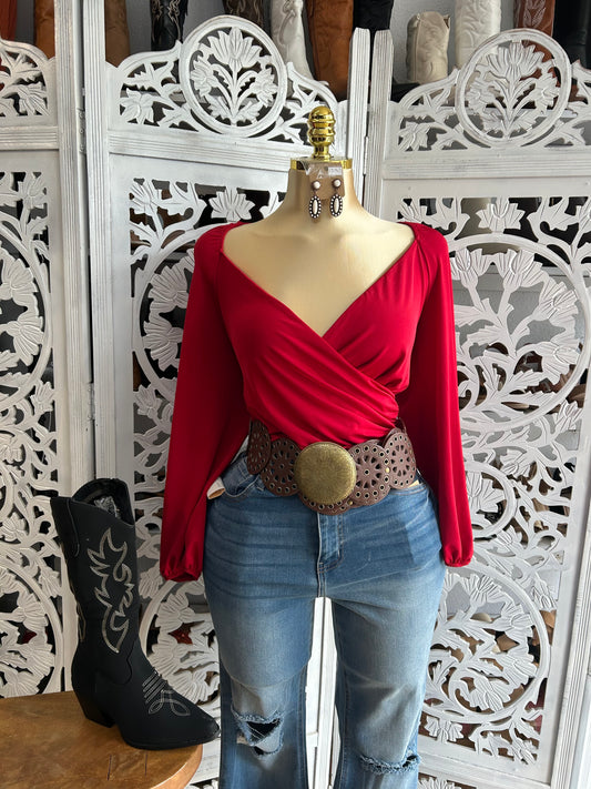 Cropped vaquera shirt size up