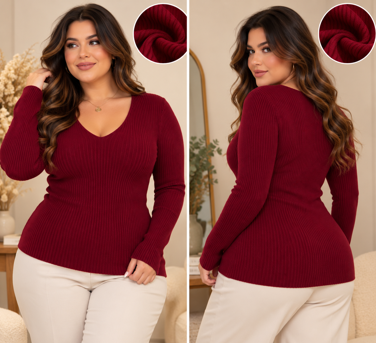 Ribbed sweater long sleeve