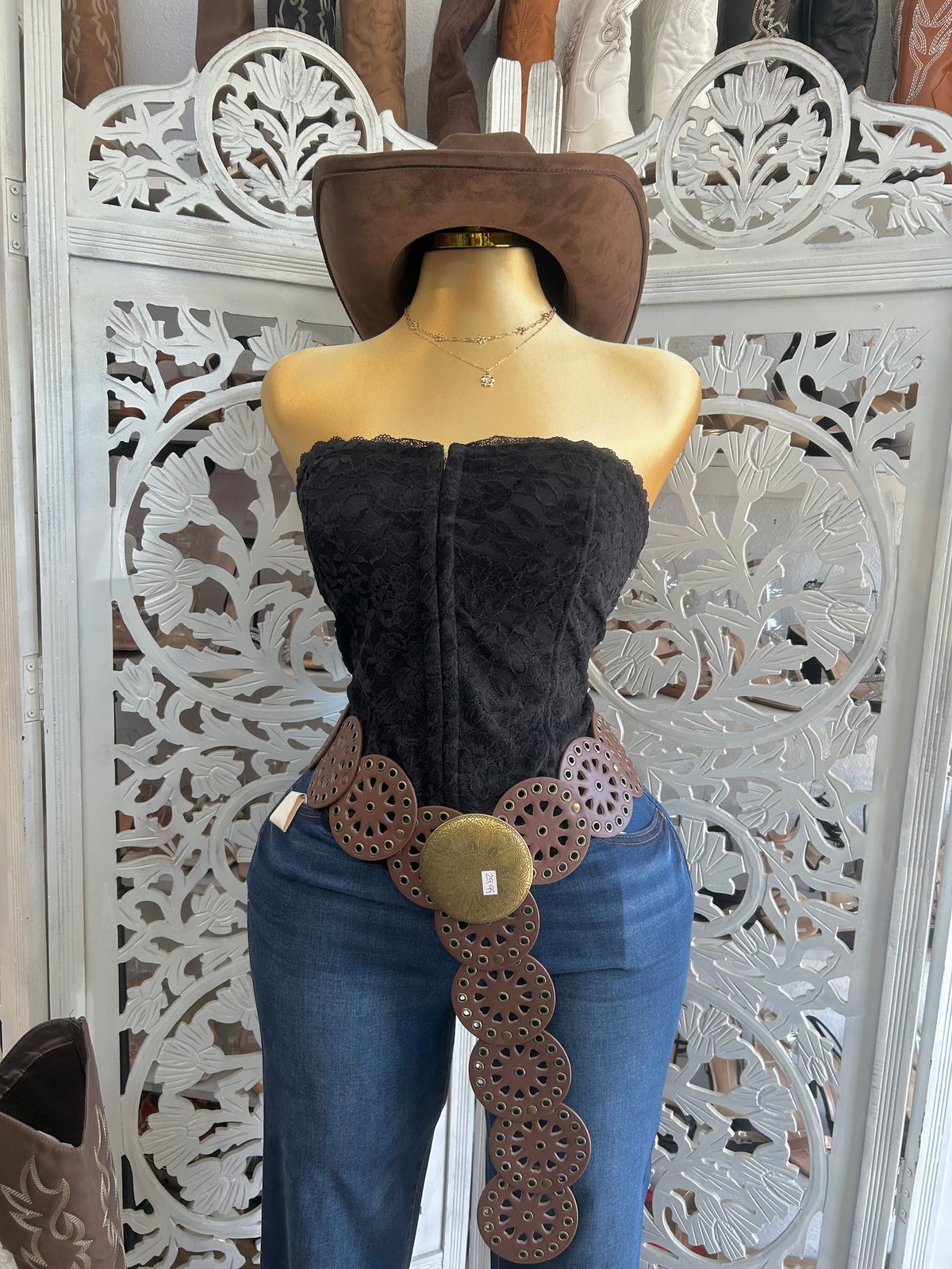 Lace tube corset top
