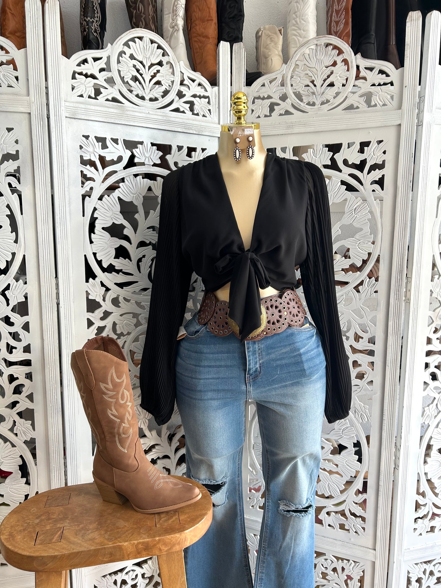 Cropped vaquera shirt ( size up)