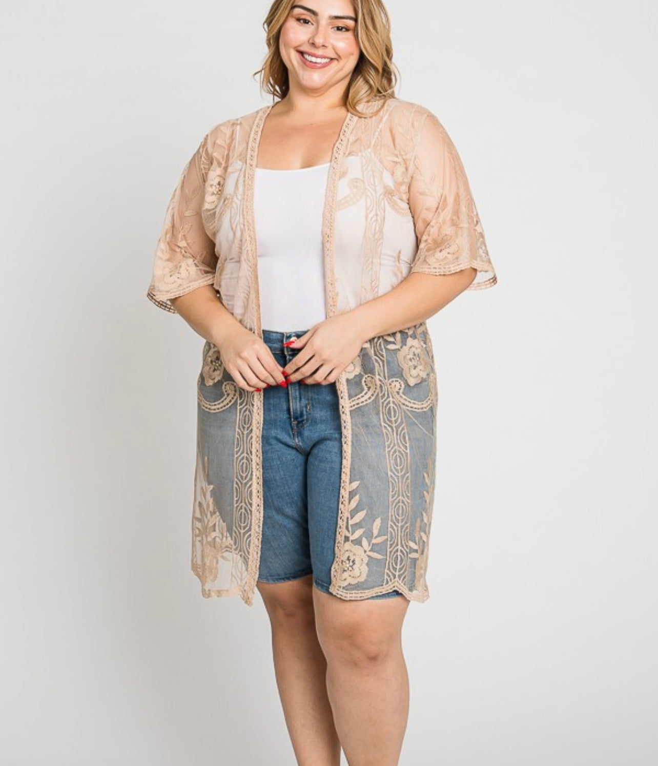 Lace coverall cardigan