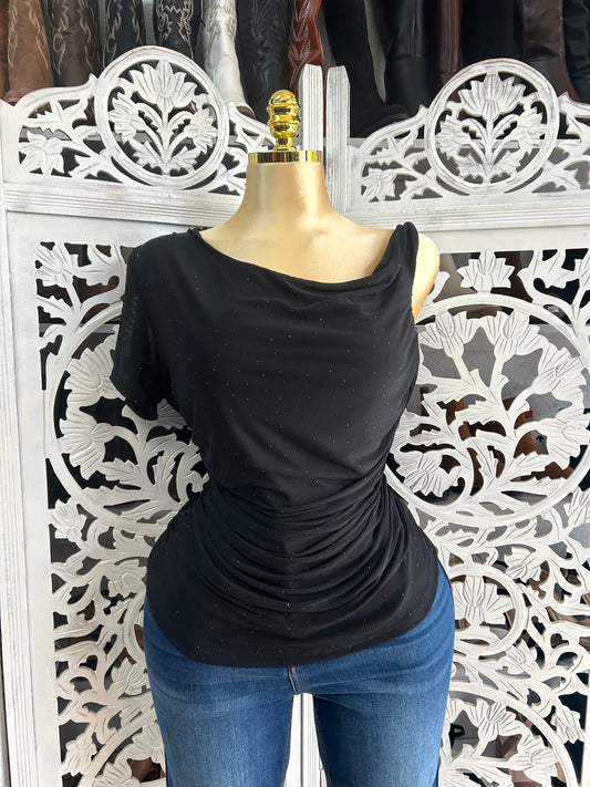 Sparkly cowl neck top