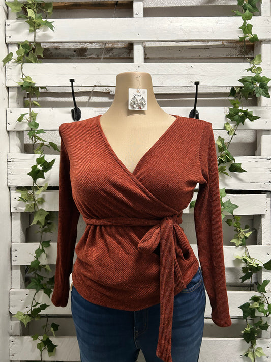 Side tie sweater top