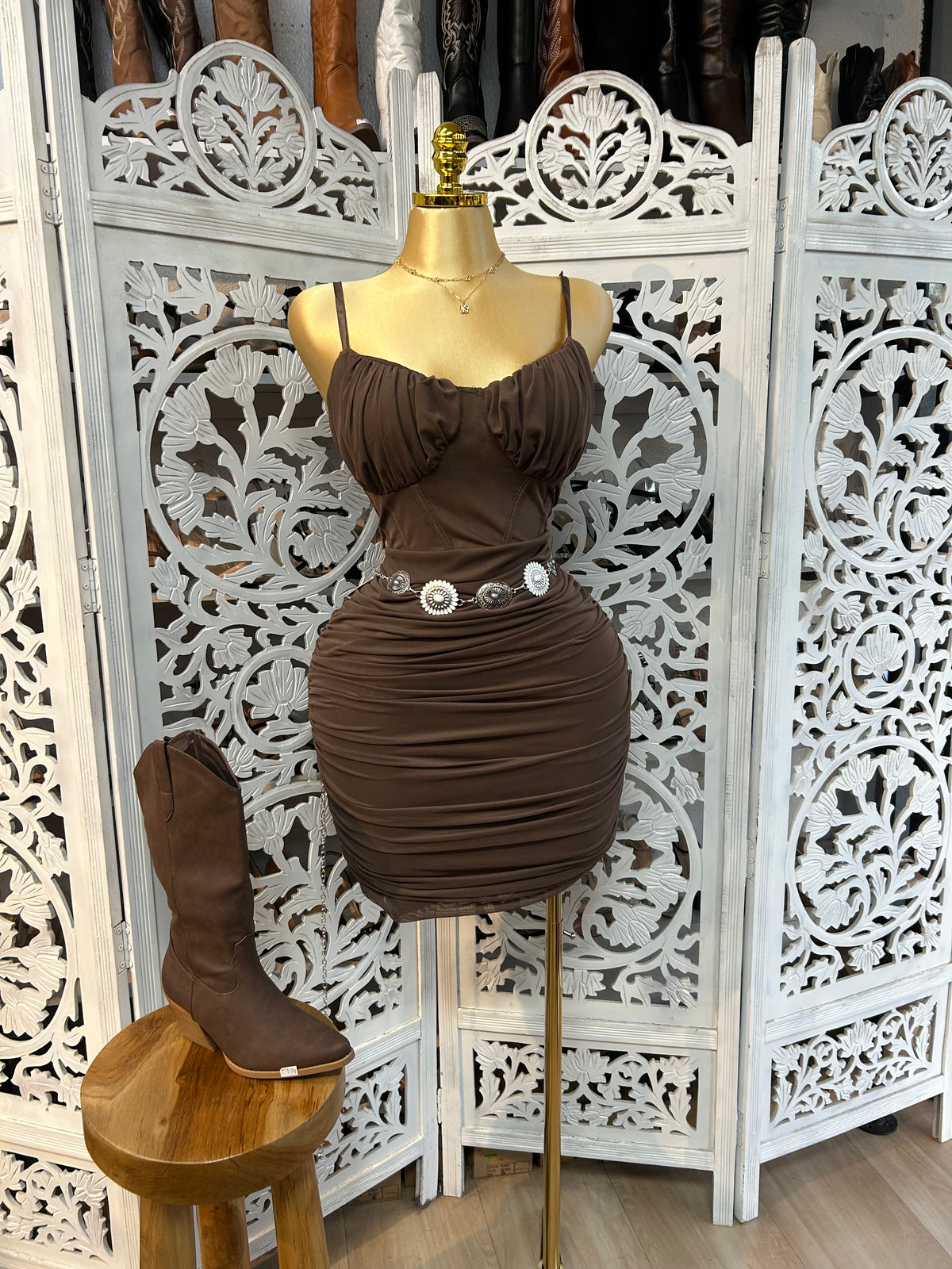 Corset strap dress