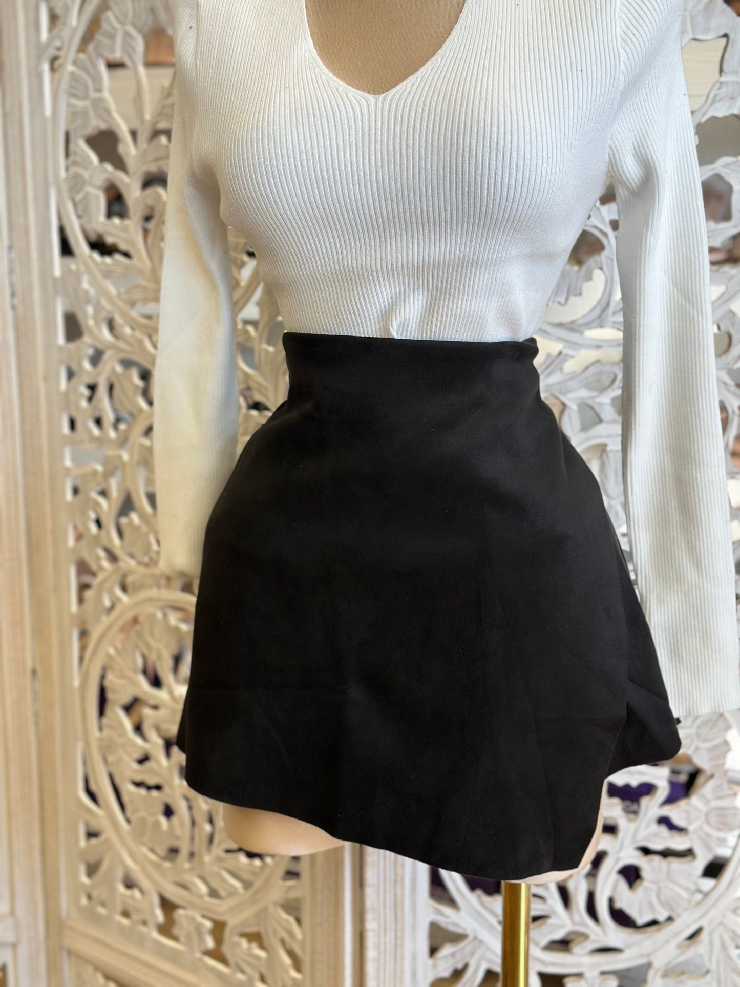 Suede skirt (with shorts)