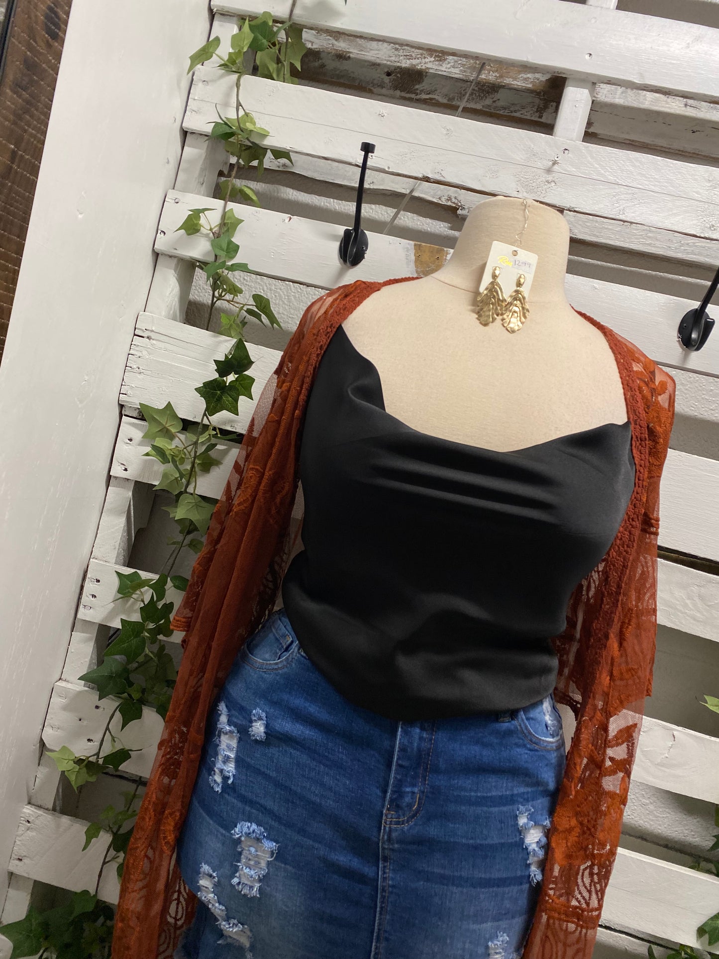 Satin cowl neck top