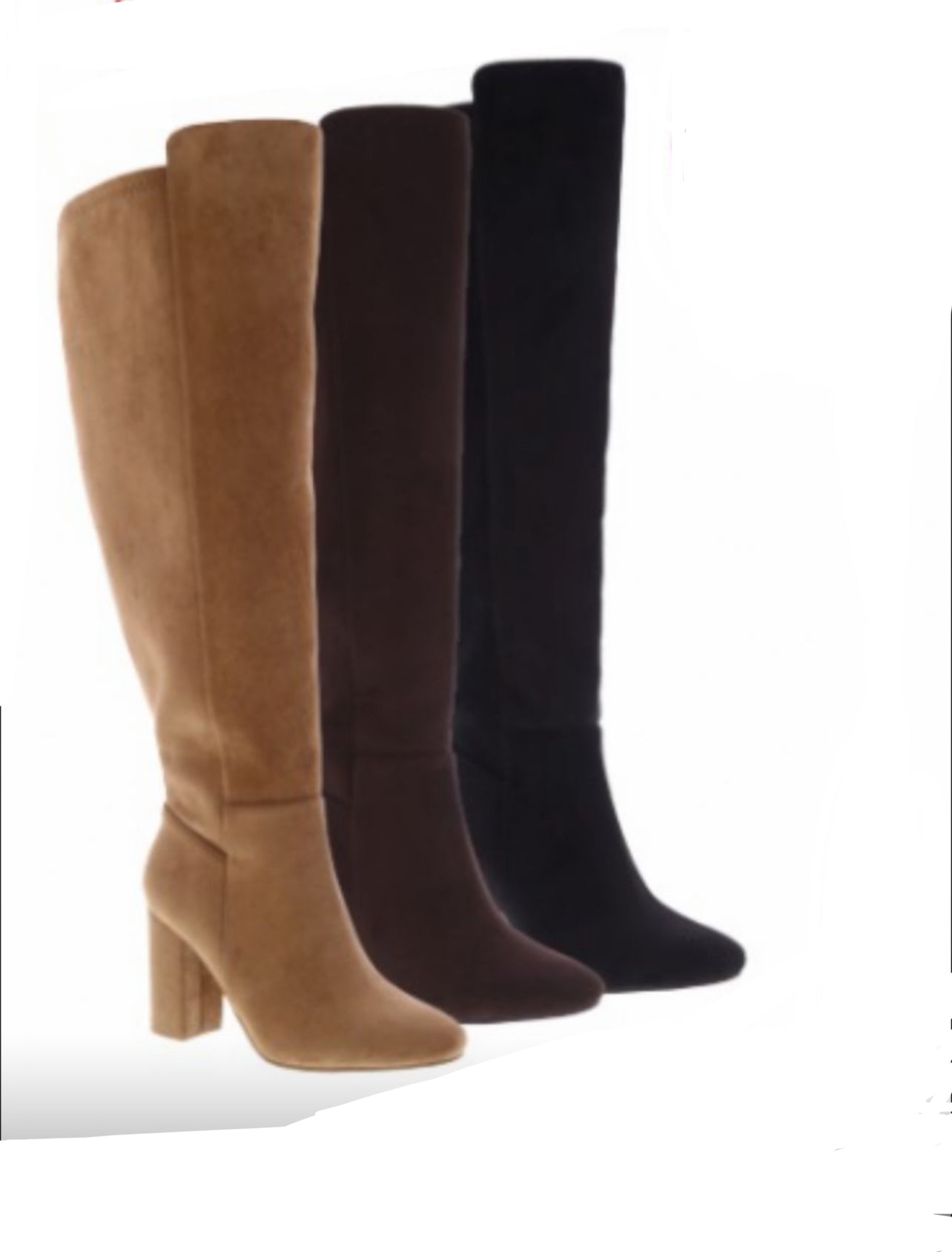 Wide calf whiskey suede boots