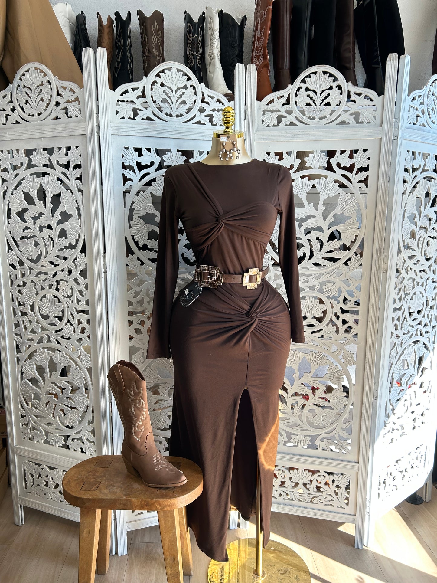 Formal cotton wrap dress (size up)